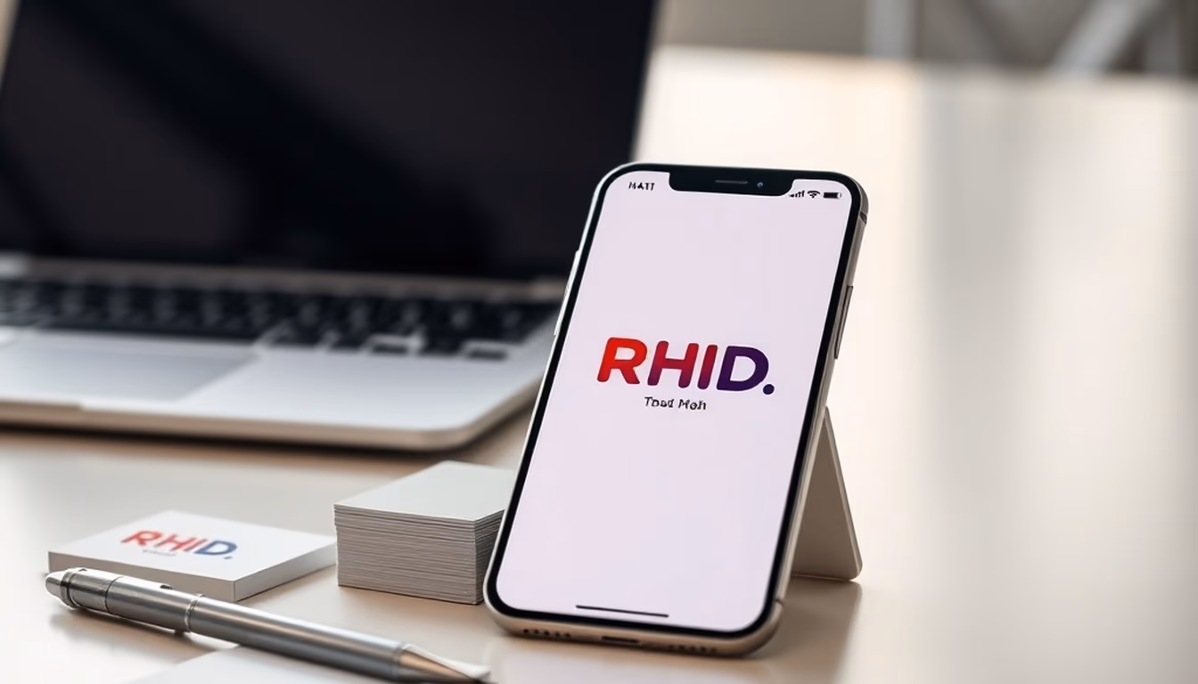 A smartphone showing the RHiD app's main screen — RHiD Control iD: O App de Ponto para Celular que Funciona