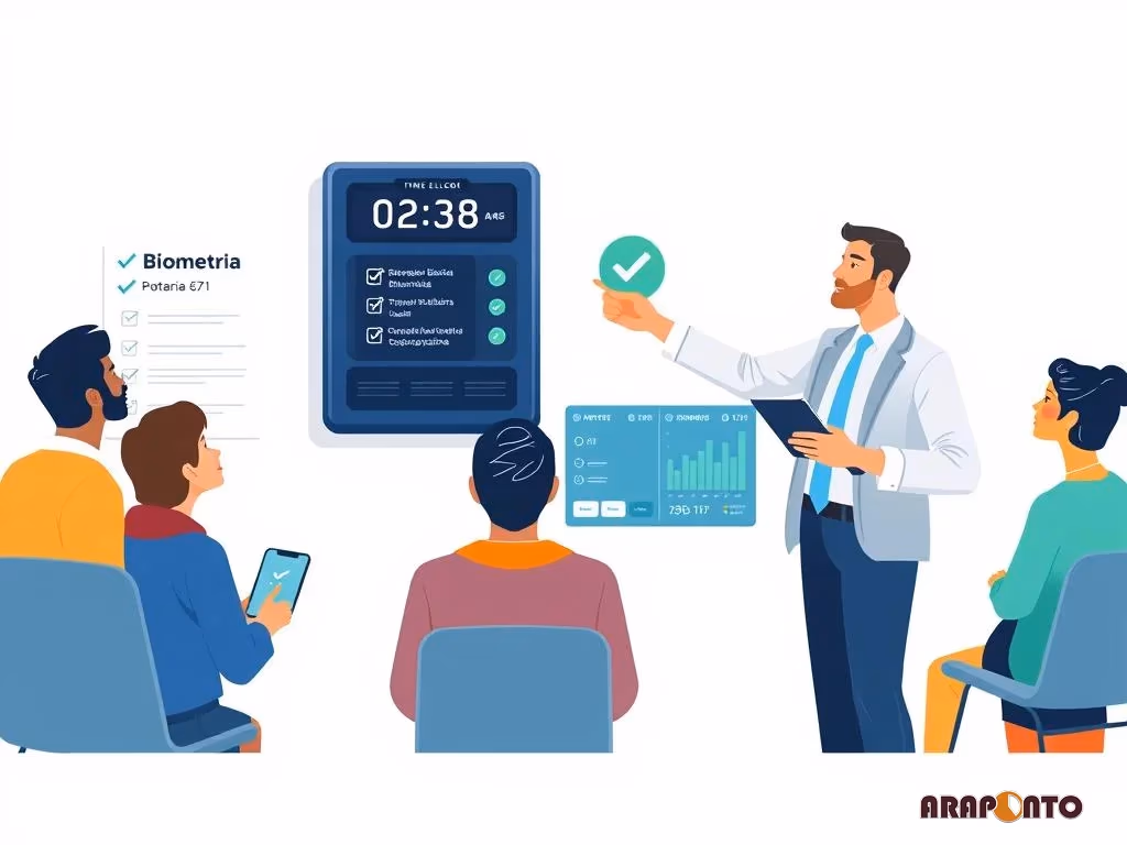 realizar o treinamento de funcionários para bater o ponto corretamente